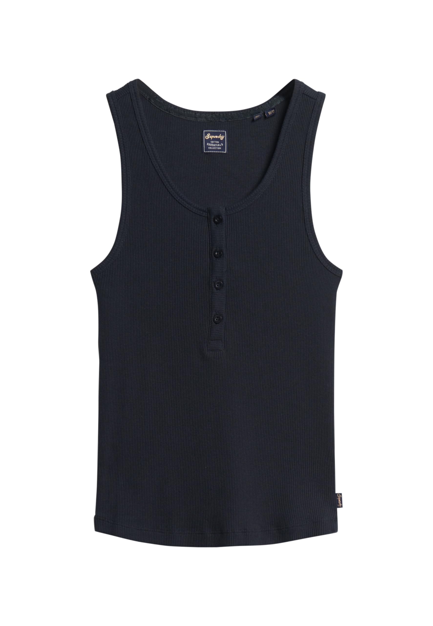 Superdry Women's Dark Navy Athletic Essentials Button Down Tank Top, Large