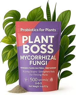 Plant Boss Mycorrhizal Fungi Root Booster – Premium Mycorrhizae for Houseplants, Flowers & Garden Plants – Improves Root Growth, Nutrient Uptake & Plant Health – 4 oz
