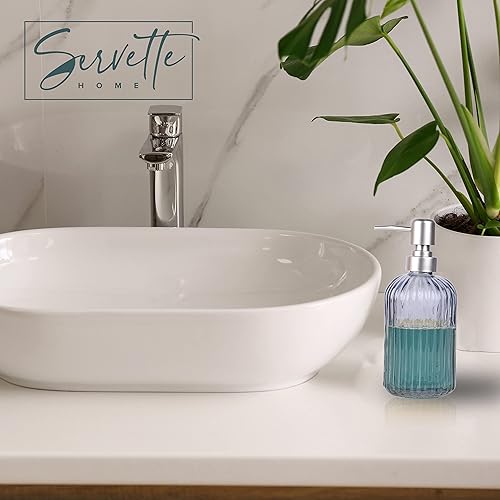 Miniatura 3 de Dispensador de jabón de vidrio con bomba - Hojas de Chevron grises