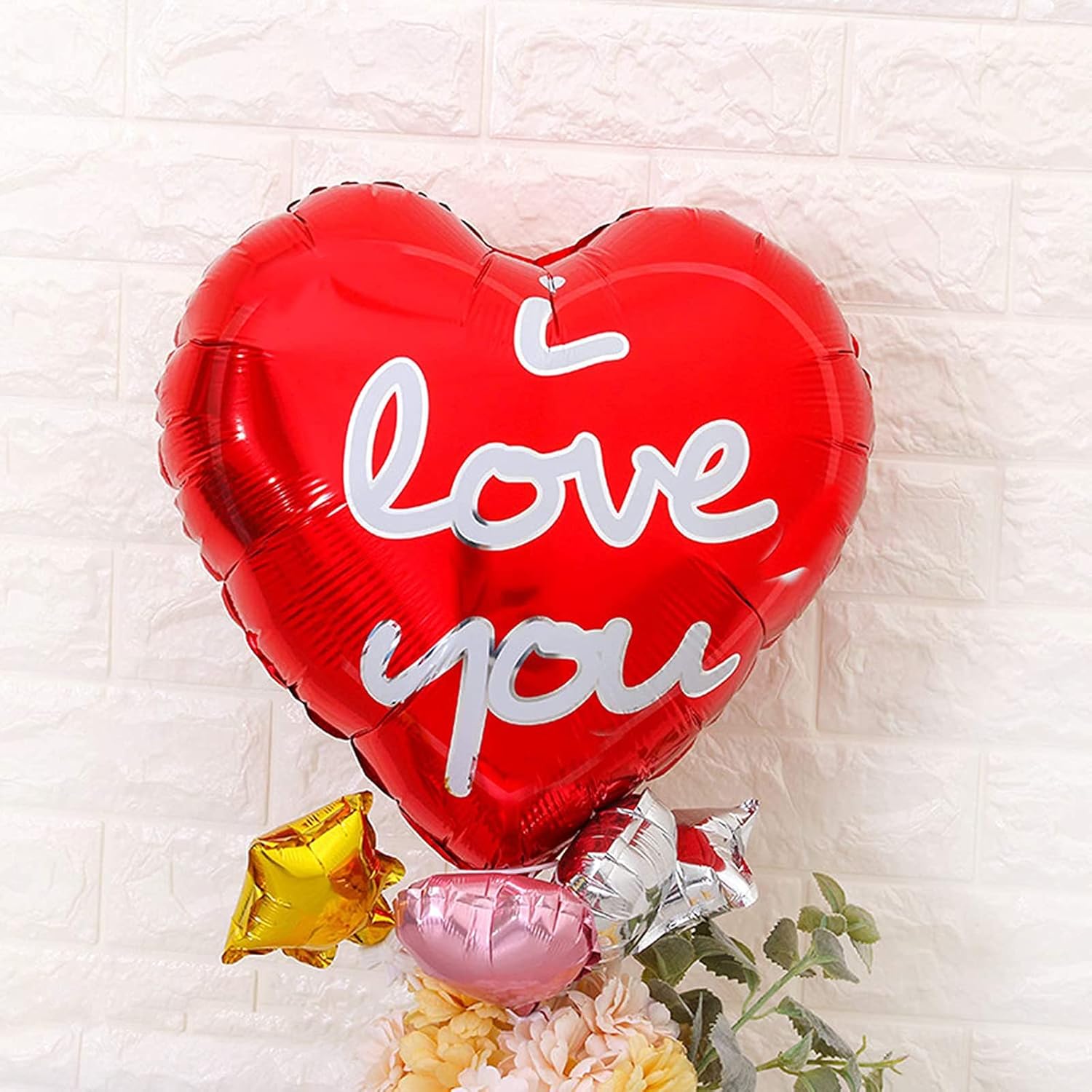 BinaryABC Valentines Day Decorations Balloons,Love Heart Foil Balloons,i Love You Balloon,10Pcs(Red) - Image 5