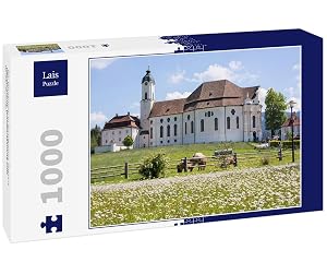 Lais Puzzle Die Wieskirche in Steingaden, Bayern, Deutschland: Wallfahrtskirche und Weltkulturerbe 1000 Teile - Image 1