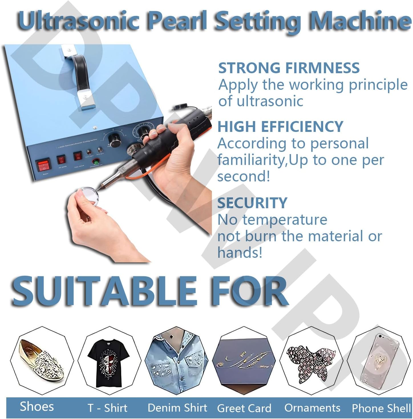 500w Point Drilling Machine DIY Rhinestone Setting Machine 80pcs/Min Pearl Beads Setting Machine No Need Glue Pearl Wand Setter Tool Crystal Bling Machine