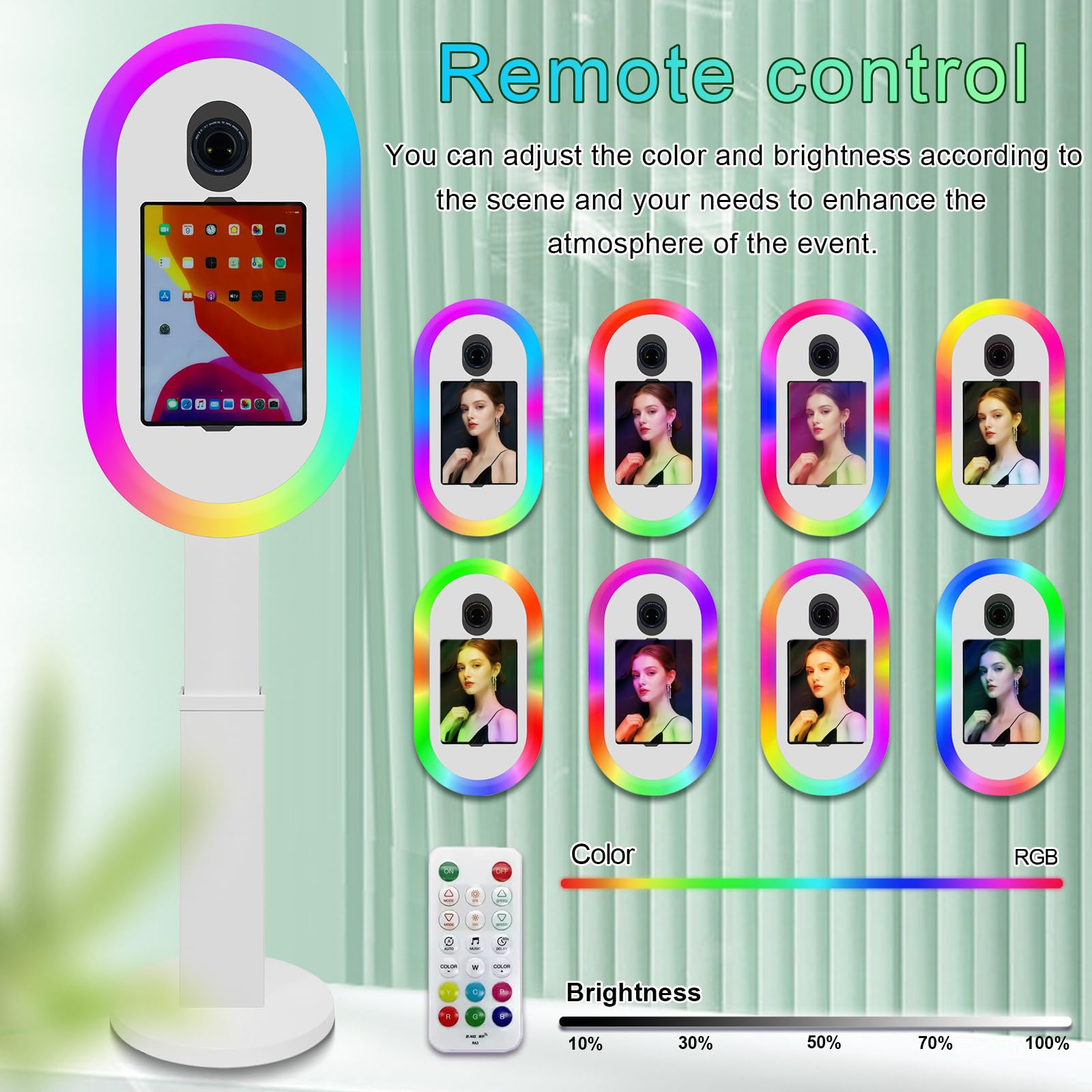Cabina de fotos compatible con iPad de 10.2 a 13 pulgadas y cámara, cabina de fotos para iPad con funda de vuelo e impresión instantánea, máquina de cabina de fotos para fiestas de alquiler y eventos
