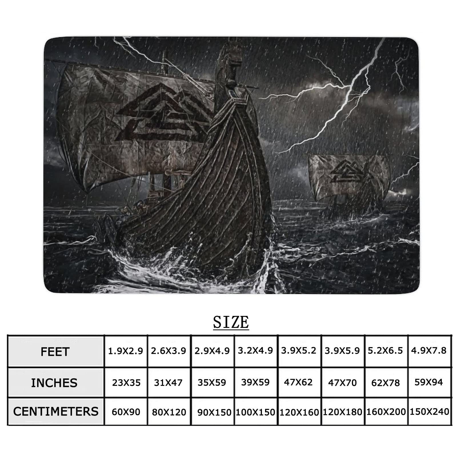 Viking Rug Mat-Noorse Mythologie Gedrukte Badkamer Tapijten - Vintage