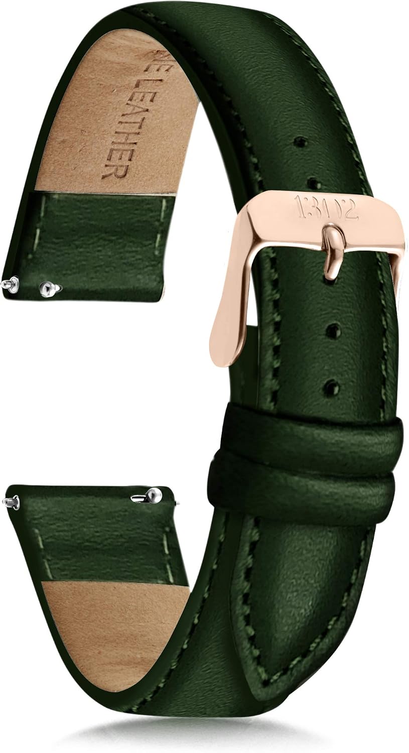 18mm Women's Watch Bands, 20mm Women's Leather Watch Bands, Easy Interchangeable Watch Band, Quick Release Buckle, Fits Many Brands