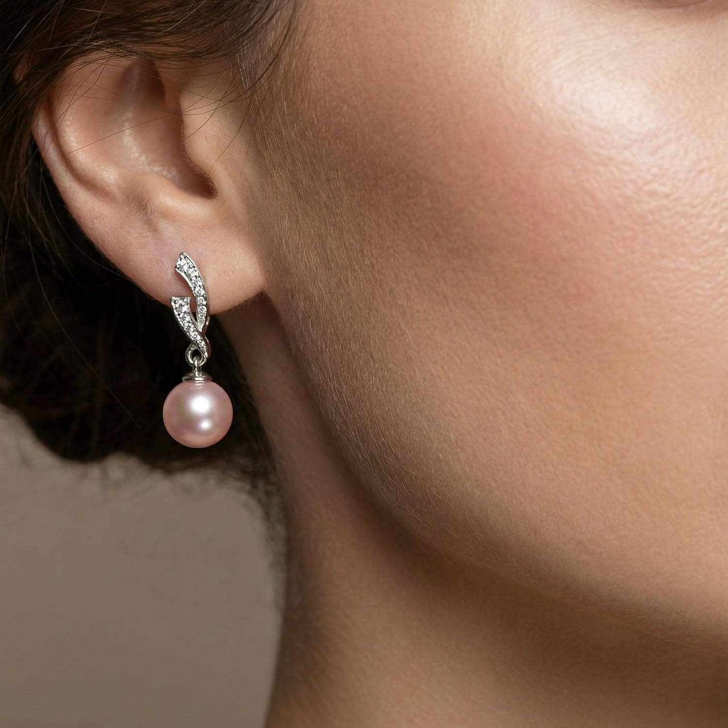 THE PEARL SOURCE 8-9mm Genuine Freshwater Cultured Pearl Delilah Earrings for Women