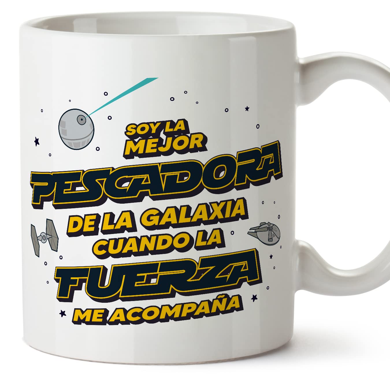 MUGFFINS Tazas para JEFE hombre - En Español - Mejor de la Galaxia Cuando Fuerza me Acompaña - 11 oz / 330 ml - Regalo original y divertido — view 113