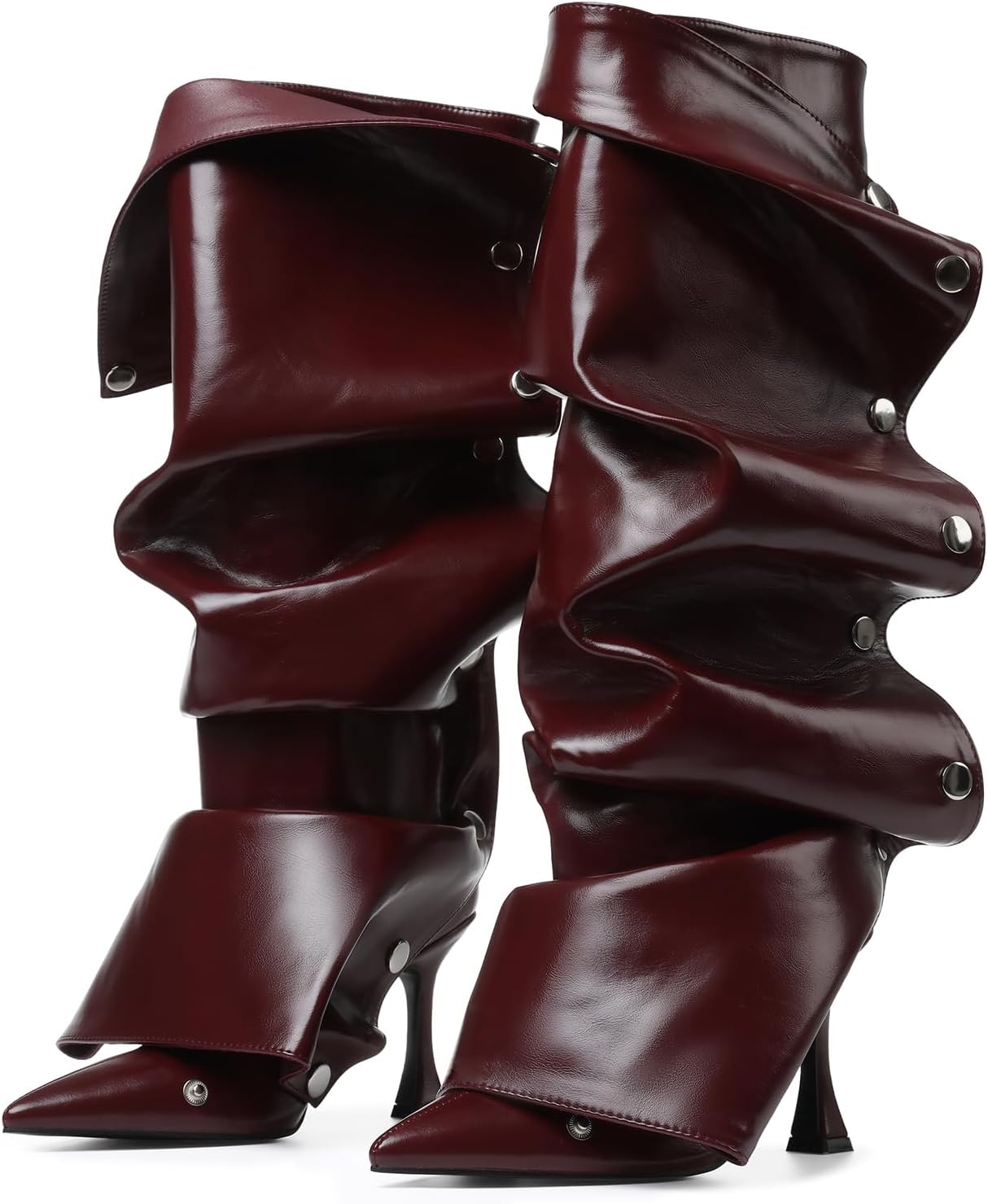 Fashionable Knee High Boots - Detachable Snap Panel