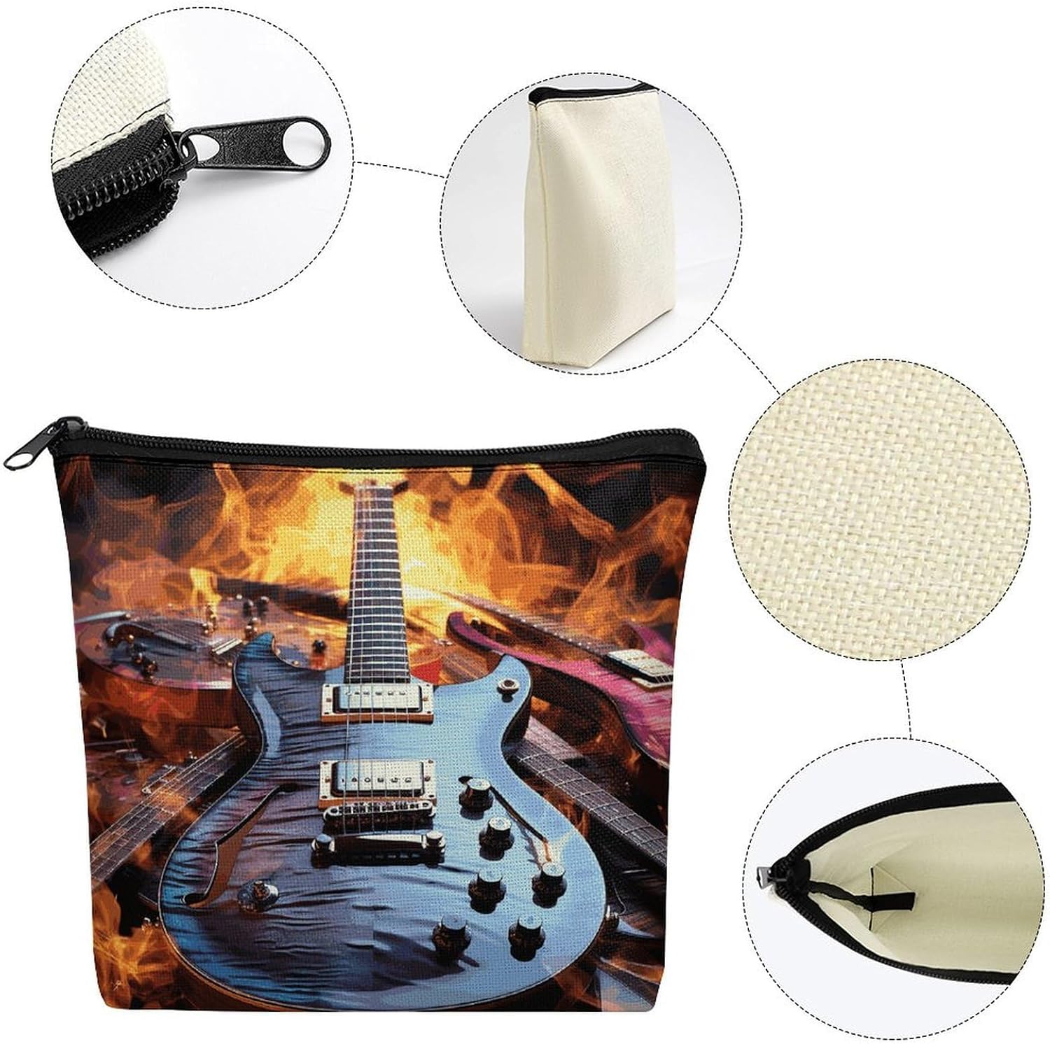 Guitar Music Makeup Bag Cosmetic Bag image 3