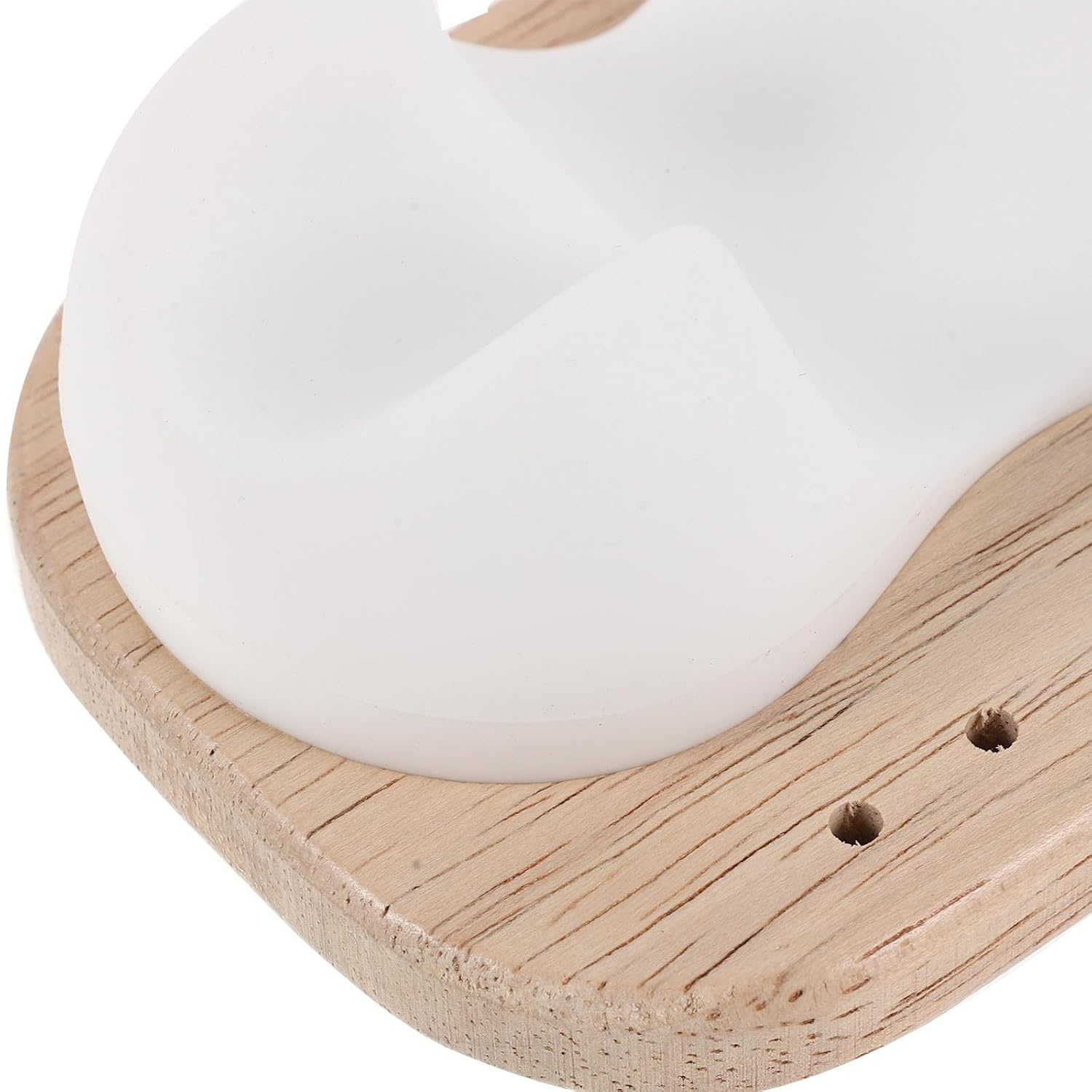 Nail Drill Bits Holder, Wooden Base & Silicone Storage Stand, Manicure Tool Holder Organizer for Nail Drill & Bits, Tech Desk Supplies, 6 Holes