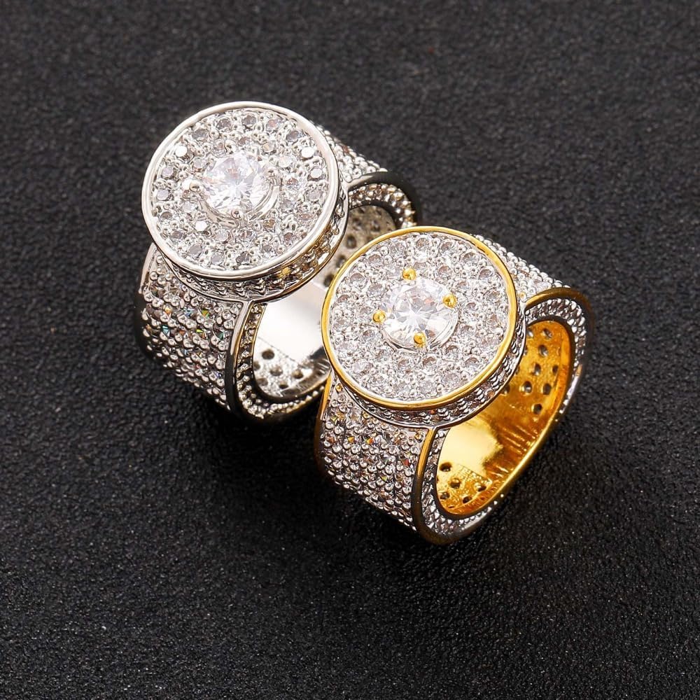 14K Gold Men's Large Rings with Stunning Moissanite, Bold and Luxurious Ring, Gift for Everyday Wear or Special Occasions - Image 4