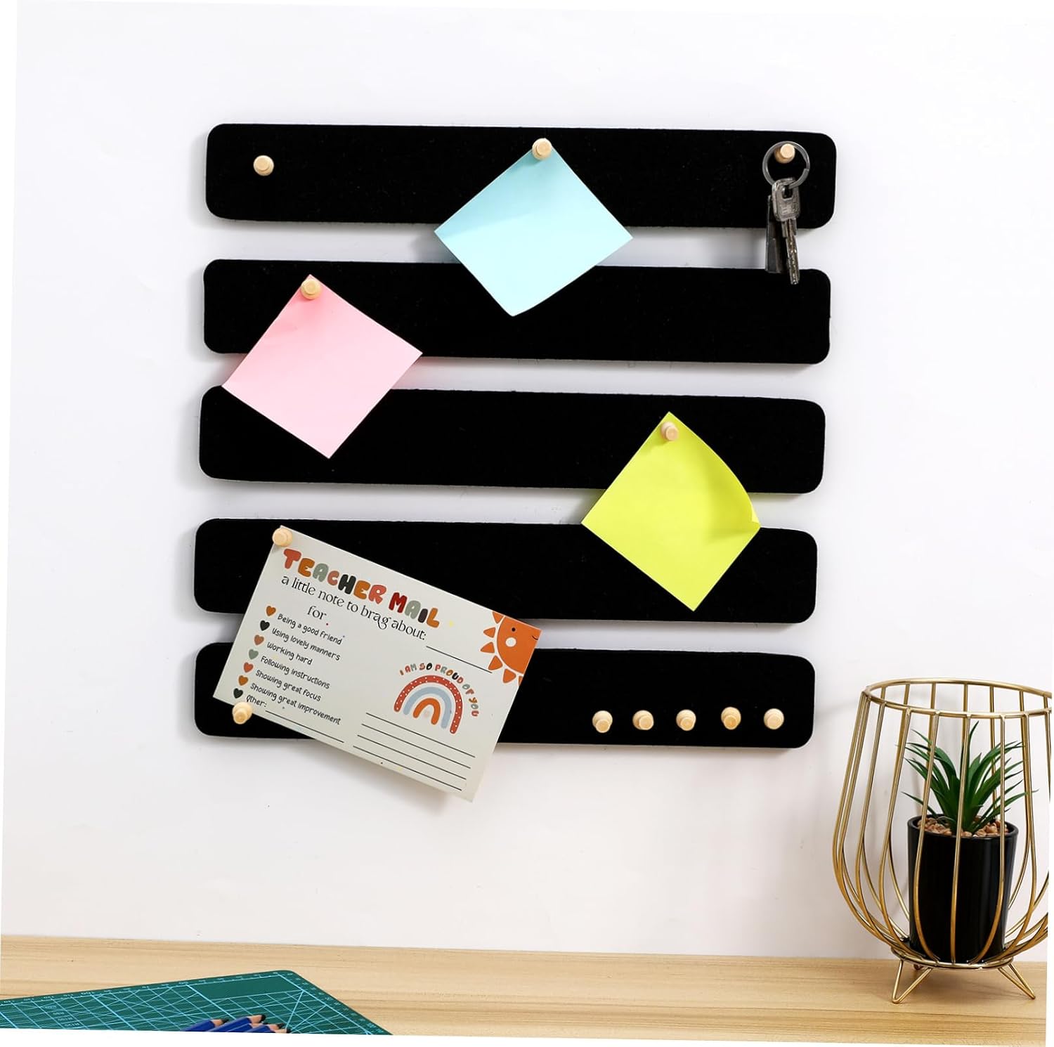 DOITOOL 5pcs Self Adhesive Felt Bulletin Board Strips for Office Home Classroom Quick Installation Space Saving Design Versatile Wall Pin Board for Notes Reminders