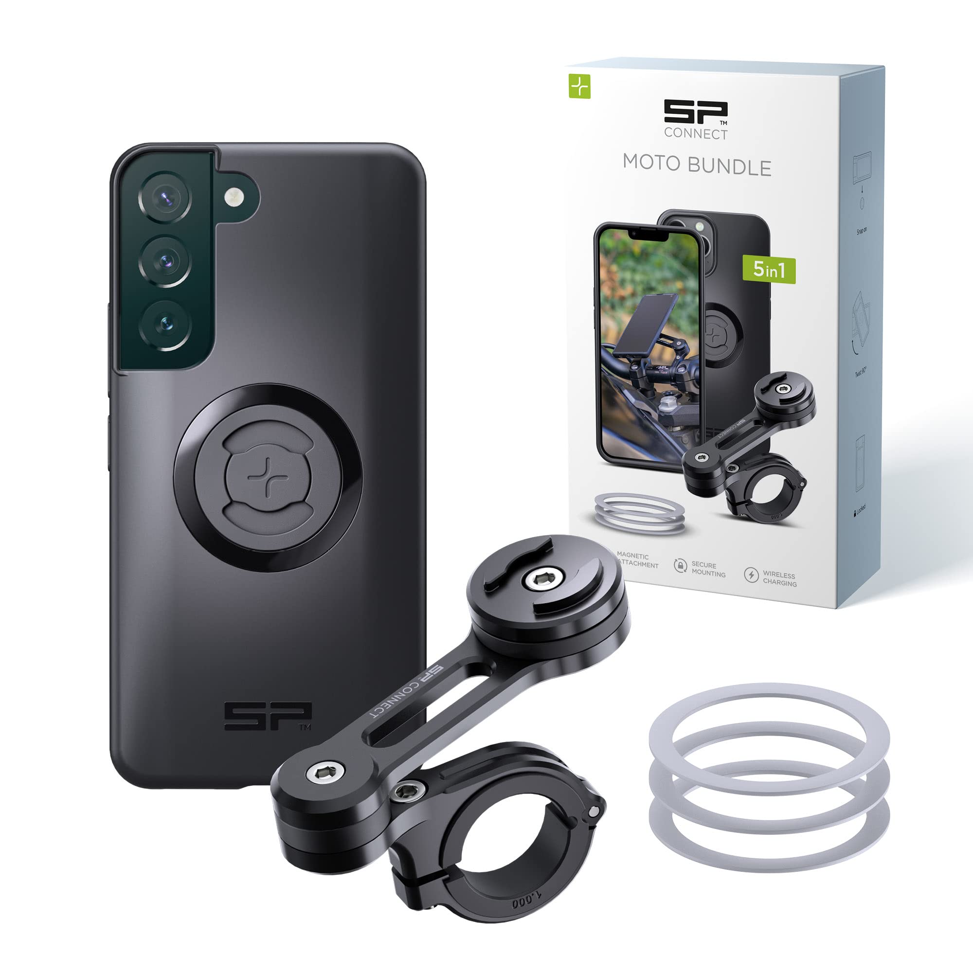 SP CONNECT Moto Bundle II | SPC+ | kompatybilny z Samsung S22 | uchwyt na telefon komórkowy do motocykla, motoroweru, skutera, uchwyt na gadżet do nawigacji