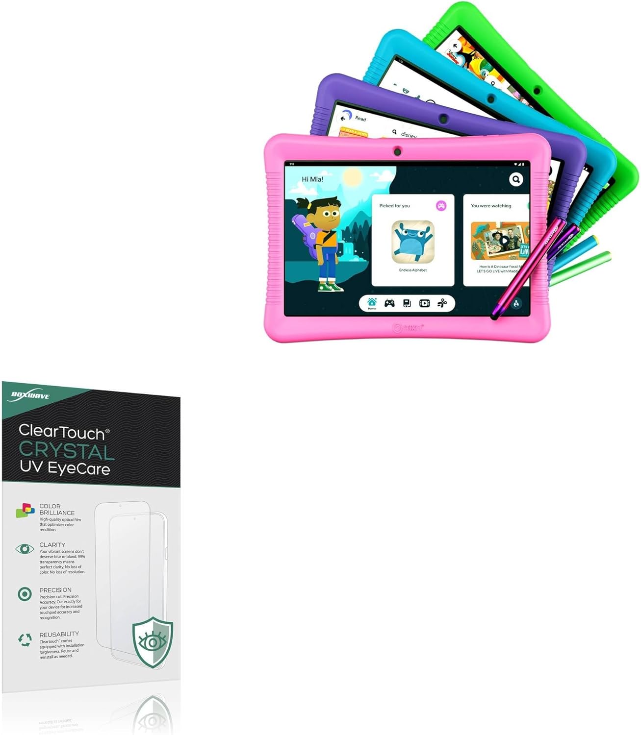 BoxWave Screen Protector Compatible With Contixo K102 (10 in) - ClearTouch Crystal Anti-UV EyeCare (2-Pack), Filters out Harmful Blue Light Reduce Fatigue