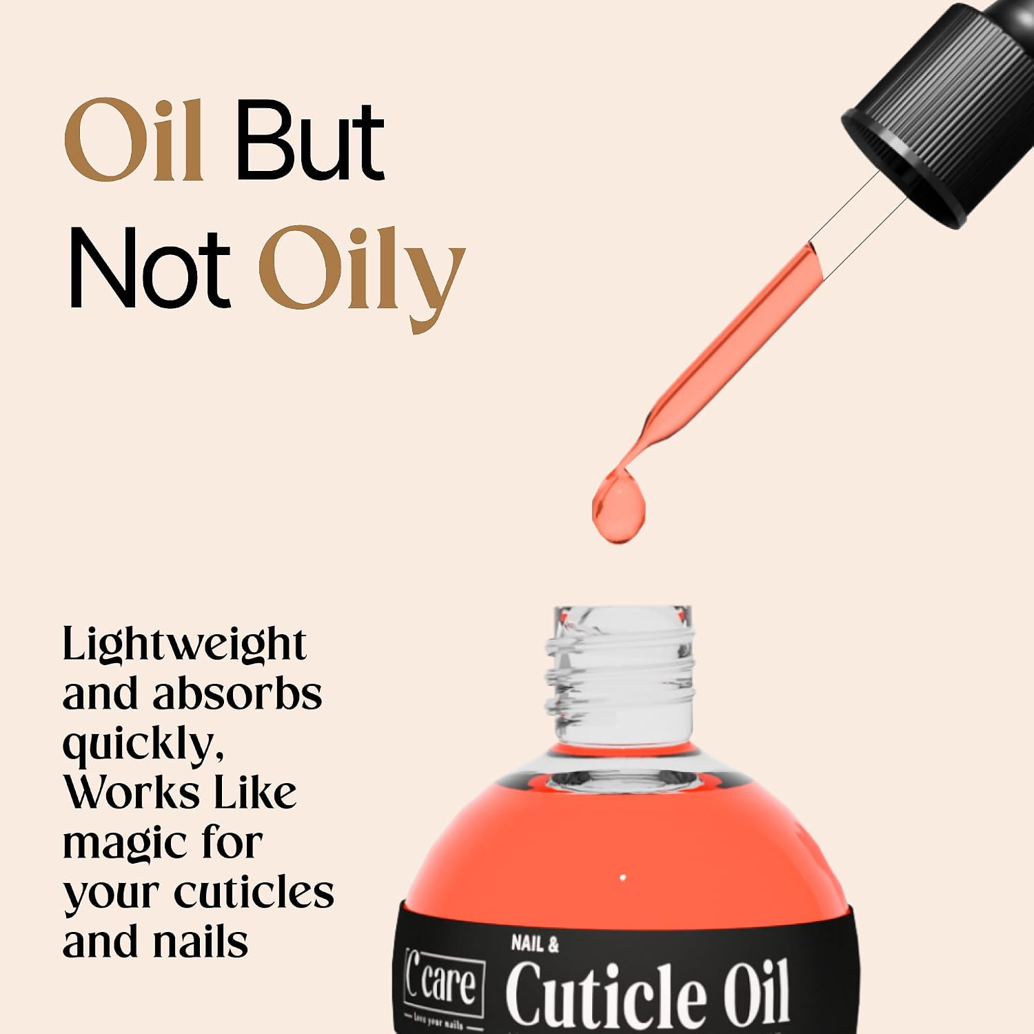 C CARE Pomegranate and Fig Cuticle Oil For Nails - Repairs Cuticles Overnight - Moisturizes and Strengthens Nails and Cuticles - Dropper & Brush included - 2.5oz