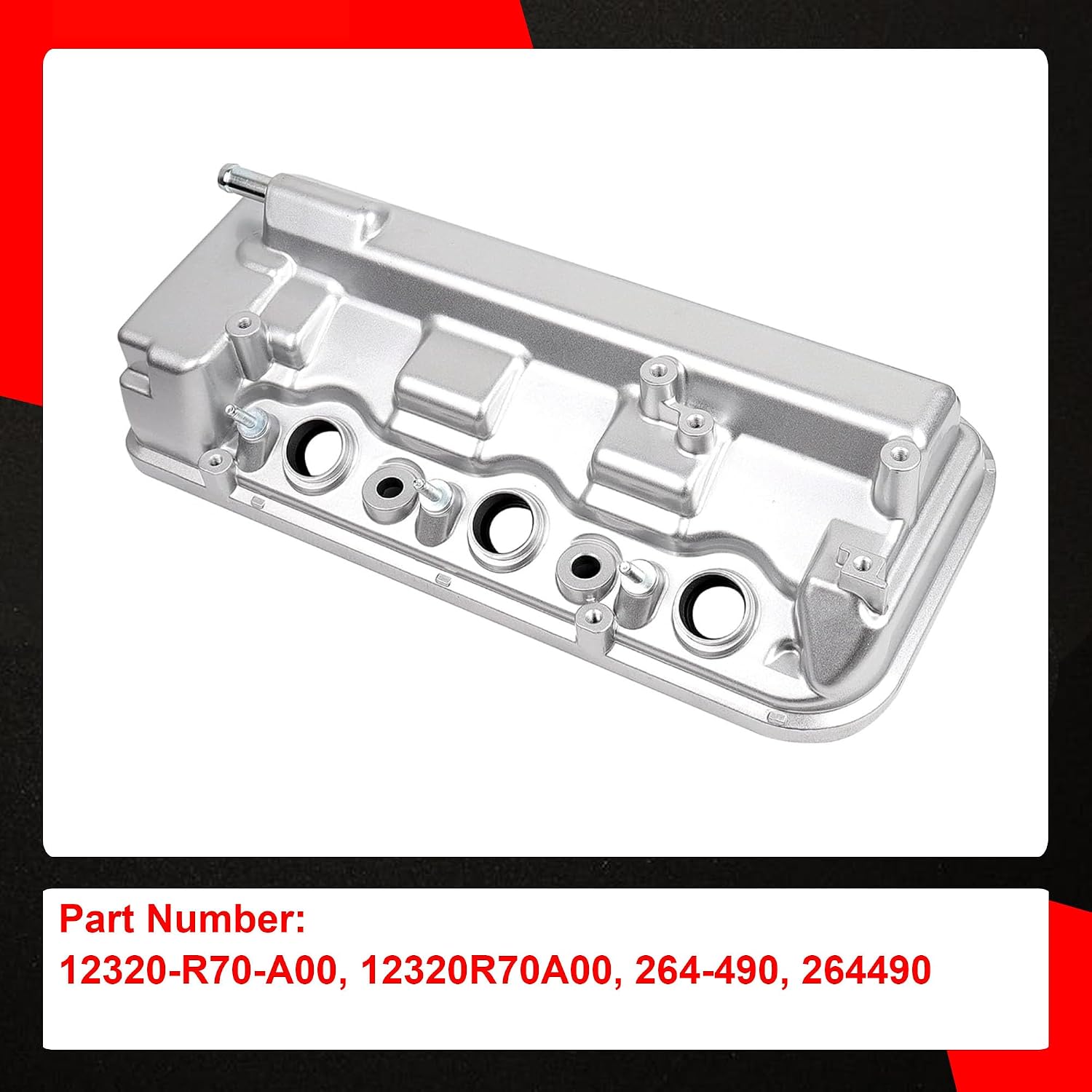 264-490 Rear Engine Valve Cover with Gasket Compatible with Honda Accord Odyssey Pilot Ridgeline Crosstour 2008-2017 Acura TL RDX 2009-2015 V6 3.5L 3.7LReplace 12320-R70-A00