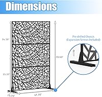 Vista 32 de Domi - Pantalla de privacidad de metal, paneles de pantalla de patio al aire libre, vallas decorativas, soporte divisor de espacio para habitación