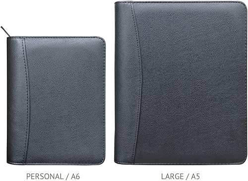 Miniatura 7 de Fan&Ran Organizador planificador con cremallera 2024-2025, recambios semanales y mensuales con cubierta de cuero de imitación, tamaño personal,