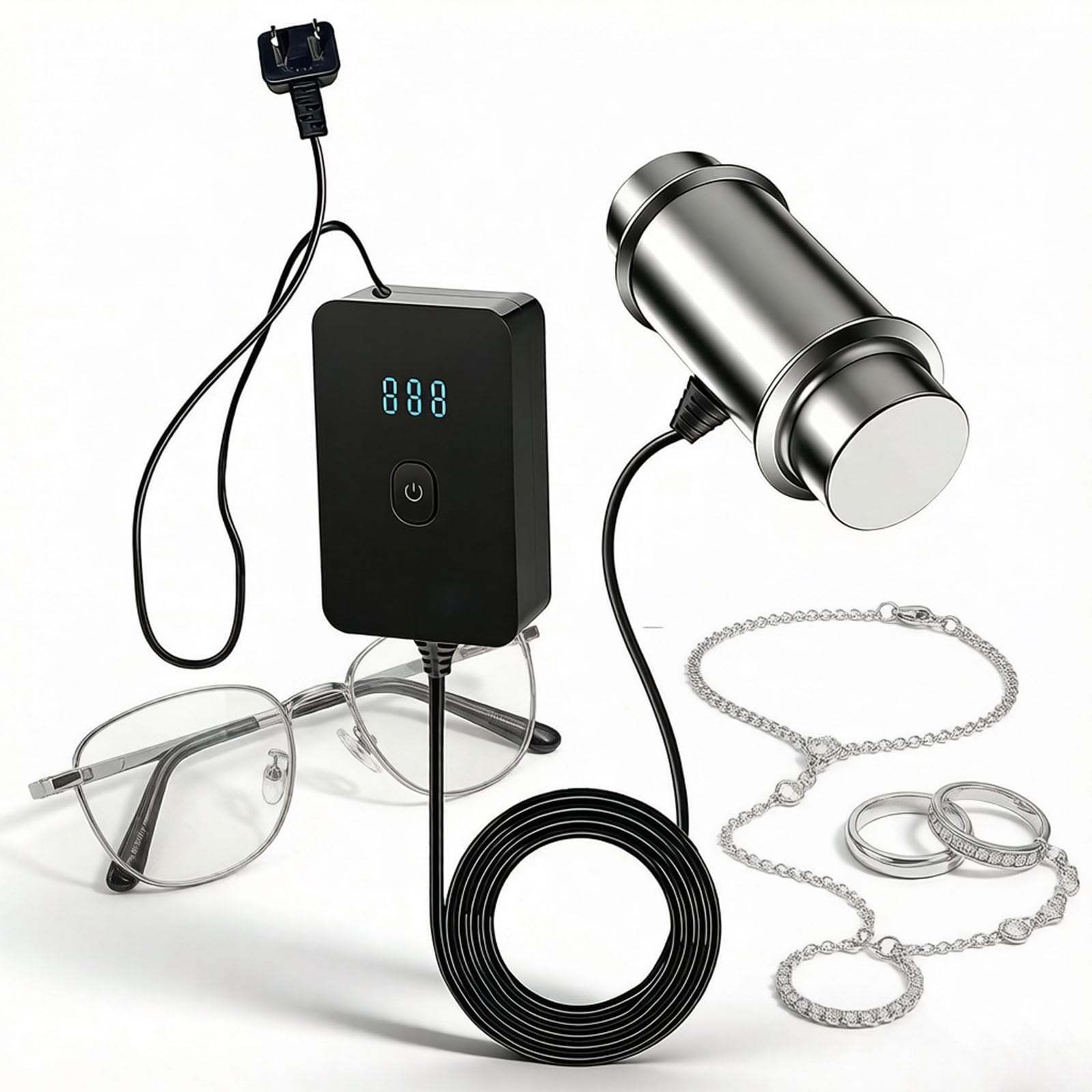 Pulitore A Ultrasuoni Domestico da 120 W, Pulitore A Ultrasuoni Immergibile in Acciaio Inossidabile, Timer da 5 Minuti, Frequenza di Lavoro 40 Khz, per Pulire Frutta, Verdura, Piatti