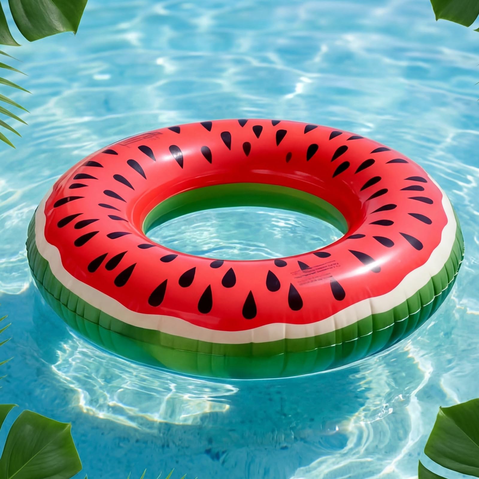Yisscen Anello da nuoto gonfiabile, per adulti, 120 cm, con anguria, giocattolo estivo, per feste estive, nuoto