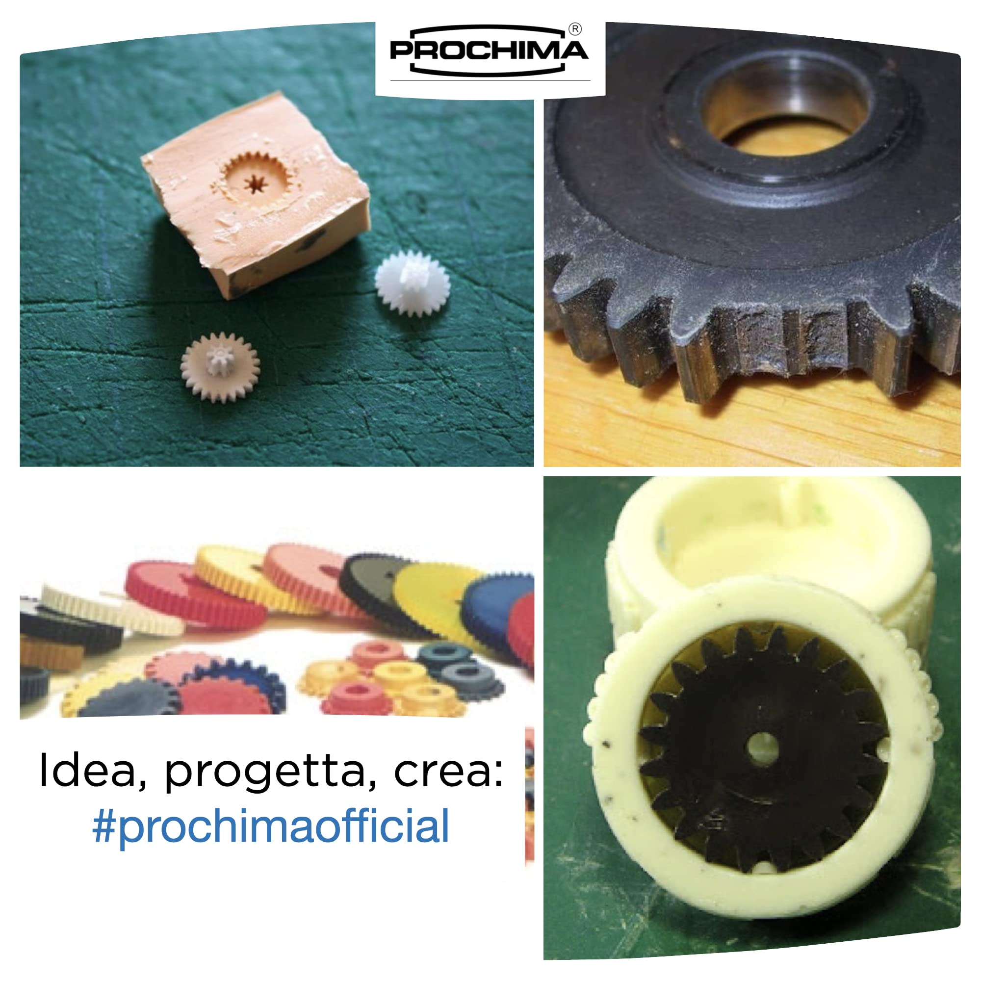 Prochima, Resingear Carbon A+B, Resina Speciale ai Nanotubi di Carbonio, Prodotto Ideale per Ottenere Copie di Ingranaggi e Parti Meccaniche, 1 kg