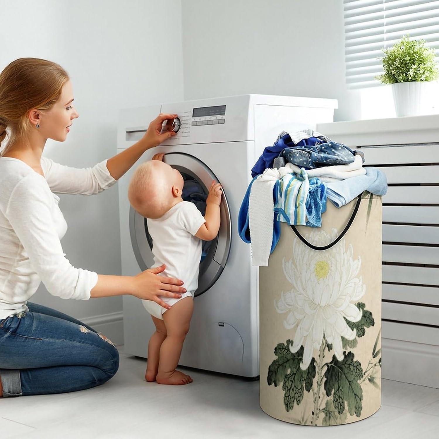 Dirty Clothes Basket Extra Large 110l Open Top Laundry Hamper With Portable Carry Handles, Foldable Waterproof Clothes Basket Spacious Laundry Bag For Bedroom Bathroom Laundry Room Dorm