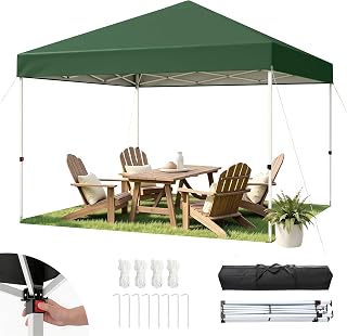 Hawthyhome Pavillon 3x3 Wasserdicht Stabil Winterfest, Faltpavillon 3x3 mit Tragetasche, Pop Up Pavillon UV Schutz 50+, Faltbar Höhenverstellbar Partyzelt Gartenpavillon Für Outdoor Camping, Grün
