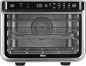 Ninja Foodi 10-in-1 Multifunction Oven, Fast Mini Oven, Countertop Oven, 10 Cooking Functions, Air Fry, Pizza, Grill, Roast, Bake, Toast, Bagel & more, Make Family-Size Meals, Silver/Black DT200UK