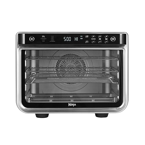 Ninja Foodi Forno Multifunzione 10 in 1, Fornetto Elettrico Portatile da Piano di Lavoro, 10 Funzioni, Friggere ad Aria, Arrostire, Grigliare, Disidratare, Riscaldare, Argento/Nero, DT200EU