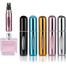 lulir Perfume Atomiser, 5-Pack Refillable Perfume Bottle, 5ml Mini Spray Travel Bottle, Empty Atomizer Bottles, Leakproof Design for Purse Handbag Pocket Travel, Bright Color