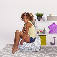 Vista 920 de Posh Creations Puf estructurado cómodo para jugar, leer y ver la televisión, Malibu Lounge, tela de lona para colorear, criaturas