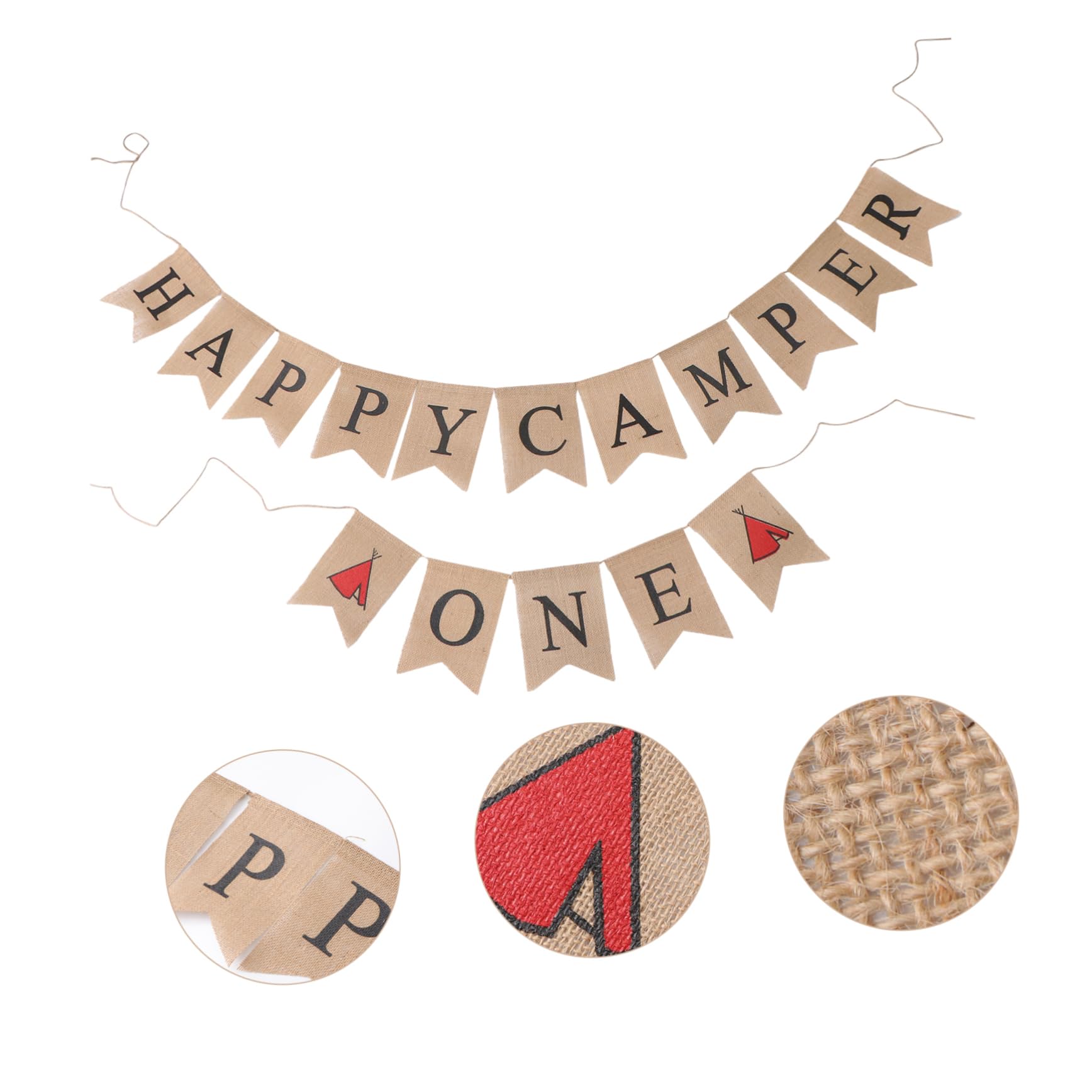 2pezzi Burlap Banner Decorazione Bandierine Per e Accessori Festivi e Chic