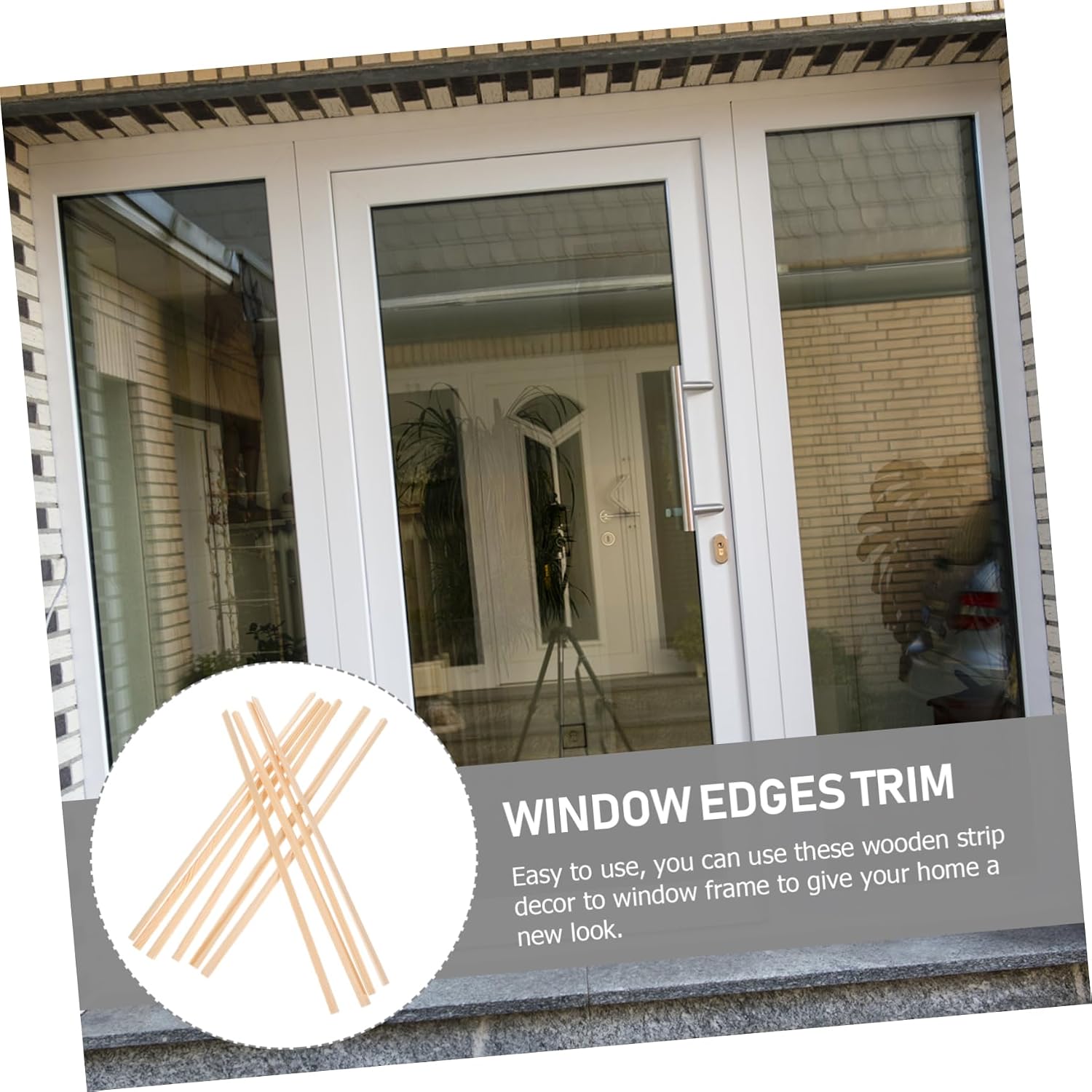 Mobestech 10pcs Isosceles Triangle Wood Strips DIY Window Trim Molding Wood Decorative Strip
