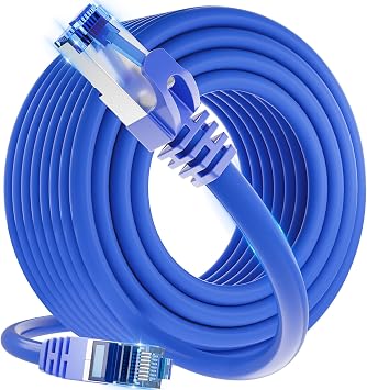 Cat 6 Ethernet Cable Waterproof 50ft, Outdoor Cat 6 FTP Shielded Ethernet Cable Indoor, 23AWG Gigabit Network Patch Cords, UV Resistant, Direct Burial, Internet, LAN, with RJ45 for Router/Gaming
