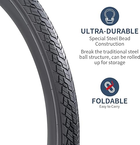 Miniatura 3 de YUNSCM 2 neumáticos para bicicleta de carretera 700C 700 x 32C/32-622 y 700C, tubos de bicicleta de alta resistencia, válvula Presta compatible con