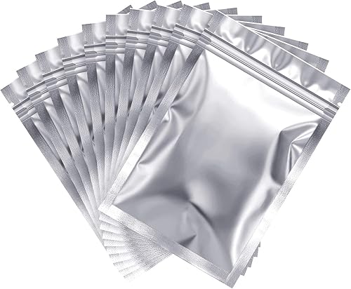 Miniatura 34 de Bolsas de papel de aluminio con cierre hermético resellable, antiolores, 100 unidades, para regalos de fiestas y almacenar comida. Negro -,Negro