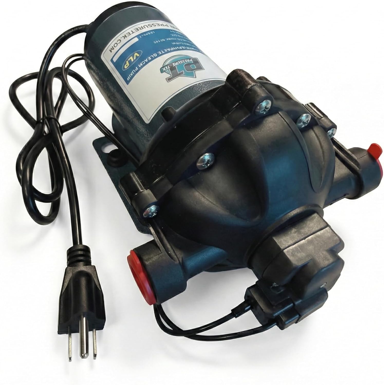 Value Line 5 GPM 115V AC Diaphragm Pump – Bleach Rated Soft Wash Pump with 60 PSI Switch for Chemical Transfer & Roof Cleaning