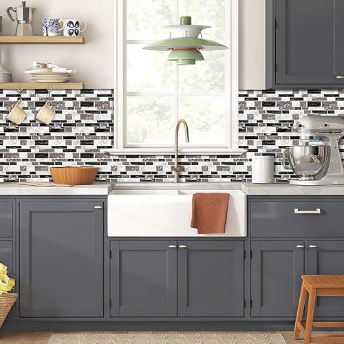 Vista 70 de STICKGOO - Azulejos autoadhesivos para loseta en muro, 12 x 12 pulgadas, azulejos autoadhesivos para loseta en muro de cocina y baño