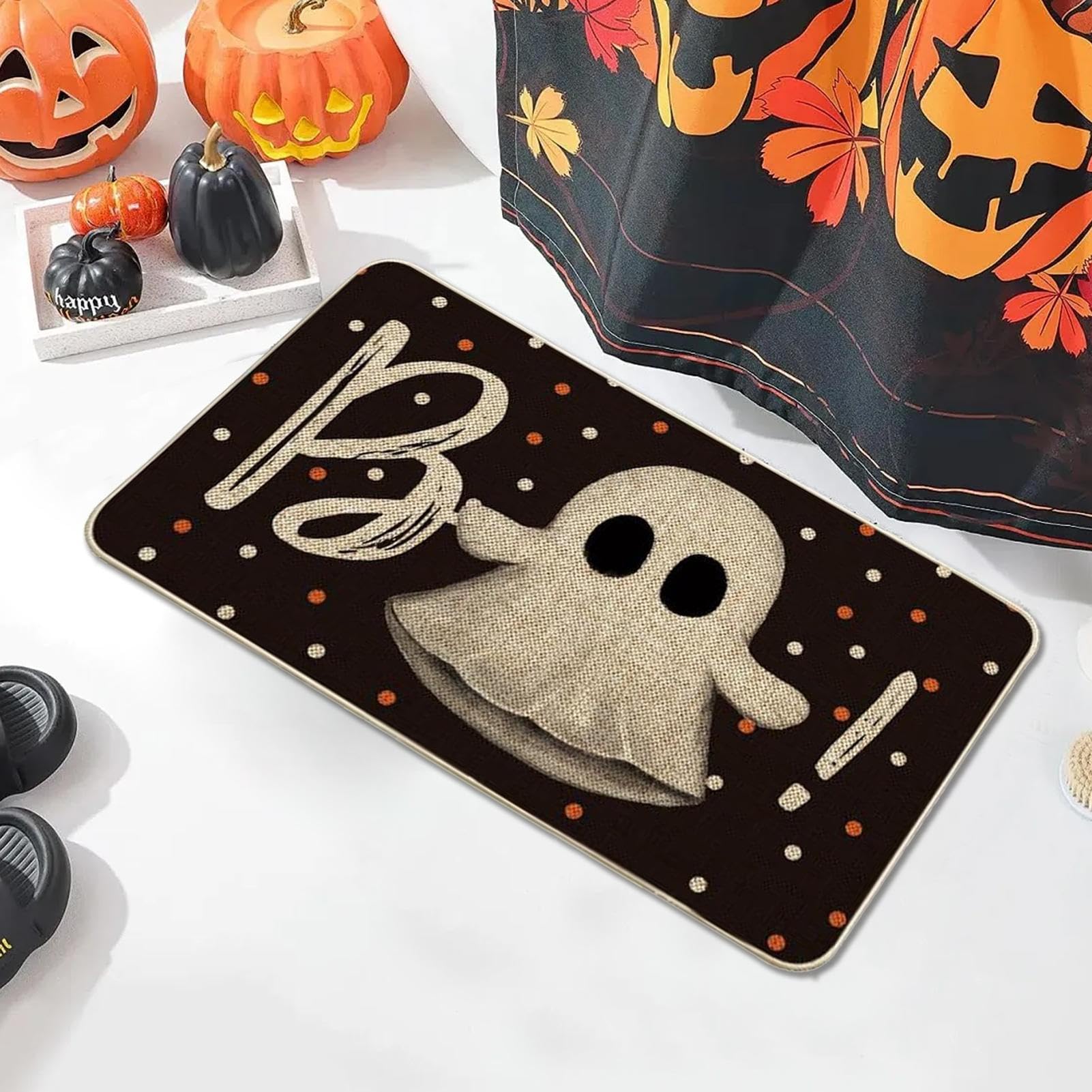 Dywany kuchenne na Halloween, maty kuchenne na Halloween | Dywan z duchami horroru w kuchni,Halloweenowy dywanik łazienkowy do kuchni, ganek do łazienki