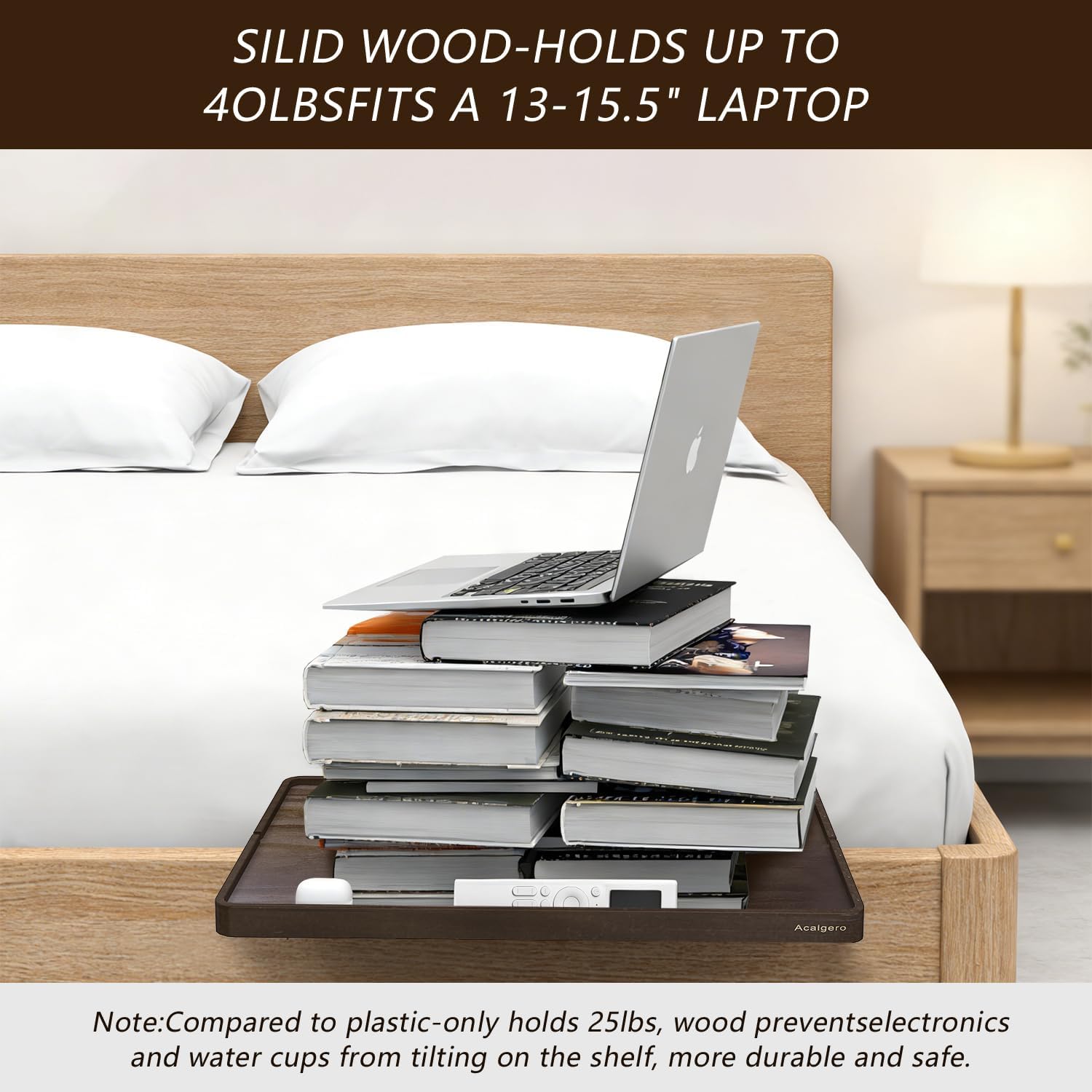 Foldable Dorm Bedside Shelf, Clip On Bed Shelfie for Top Bunk & Loft Bedside, Space-Saving Attachable Bedside Table, Bunk Bed Organizer & Folding Nightstand