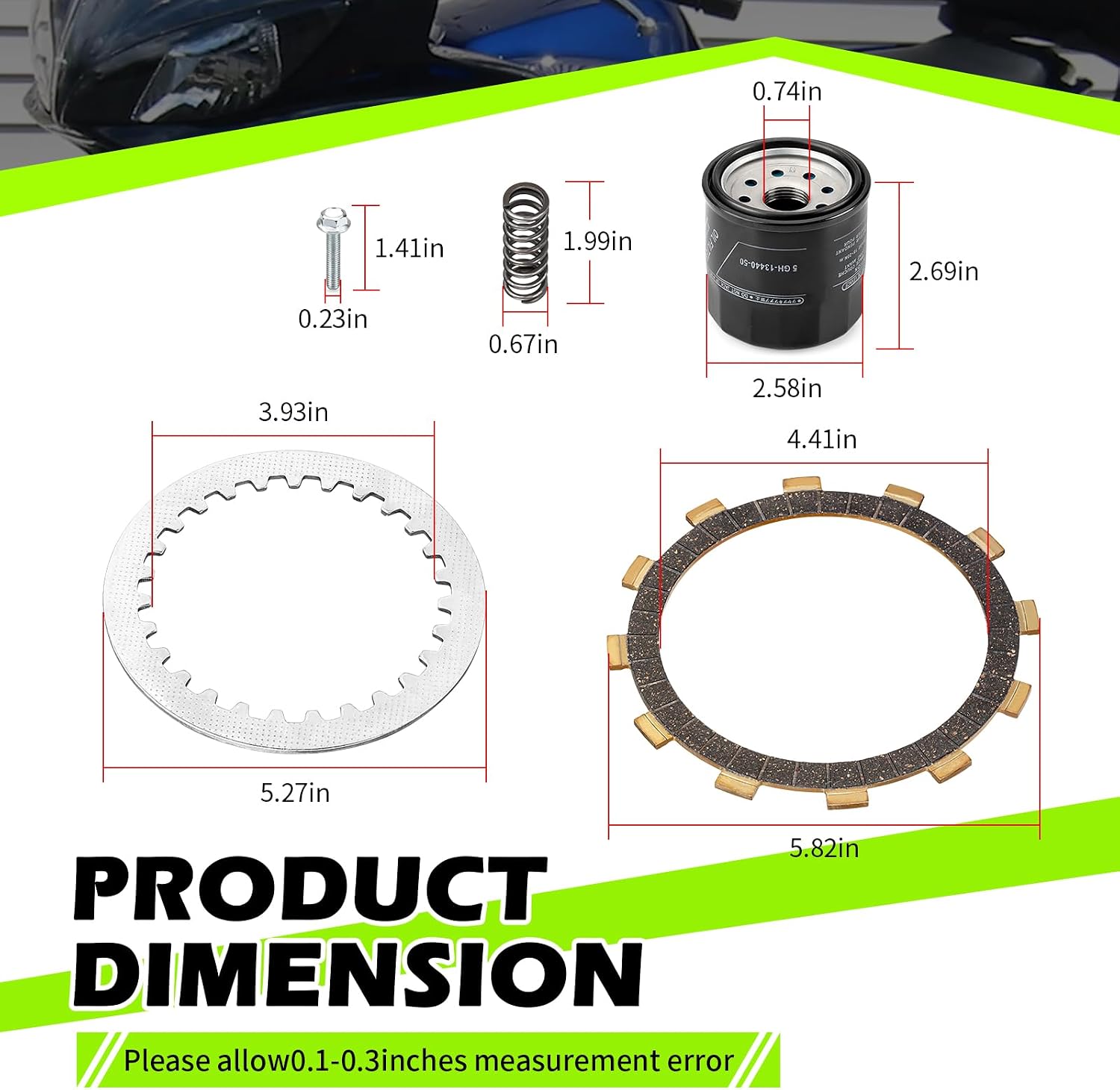 Heavy Duty Clutch Friction Plates Kit w/Gasket for Yamaha YZF-R6/S 2003-2009 FZ6 2005-2009