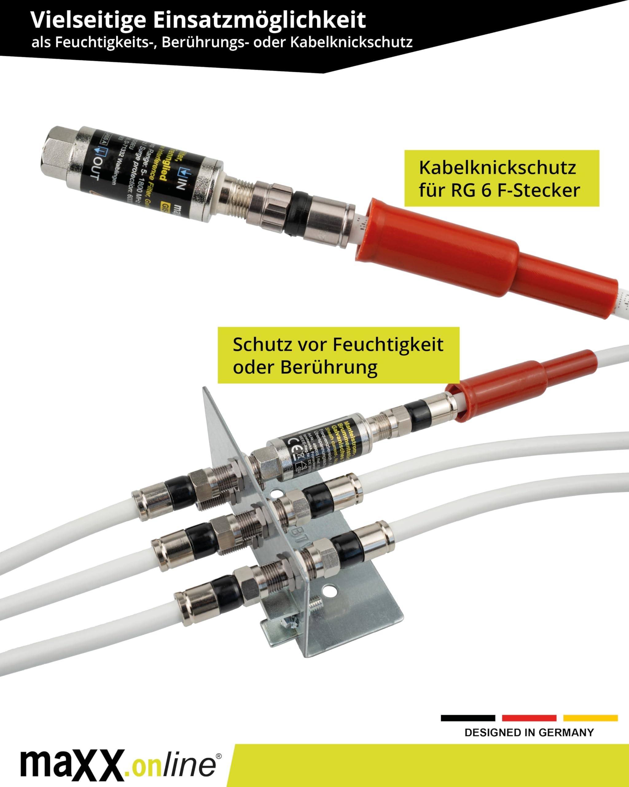 10 x wtyczka F gumowa tulejka i zabezpieczenie przed zagięciem kabla do wtyczek kompresyjnych i wtyczek F wszelkiego rodzaju, kabel satelitarny, kabel koncentryczny, ochrona przed