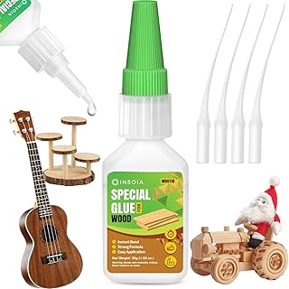 Wood Glue, 30g Clear Woodworking Adhesive for Furniture Repair and DIY Crafts – Super Instant Glue, Fast-Drying, Waterproof, Heavy-Duty Bonding for Carpentry Projects