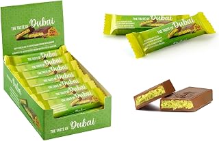 Mini Dubai Chocolate Bar Pistachio | 12 Pack x 1.05 oz | Milk Chocolate Filled with Pistachio Cream and Kataifi, Total 12.06 oz (360g)