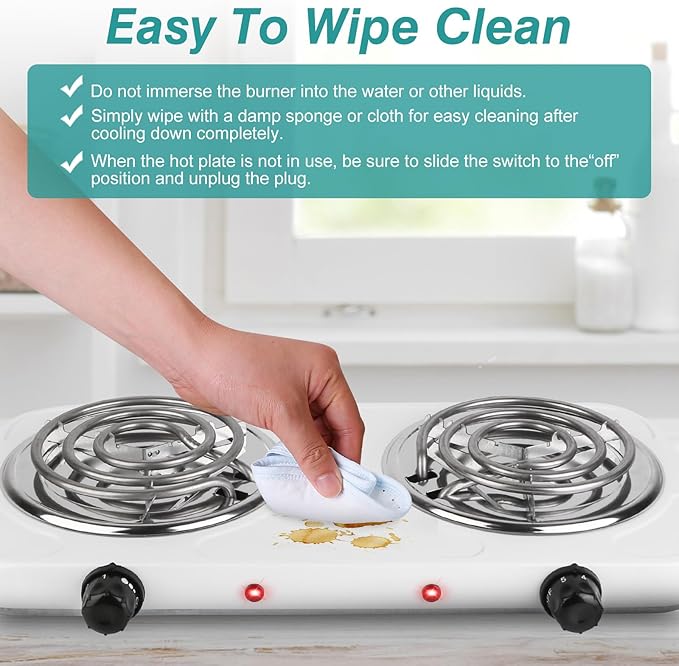 Estufa Eléctrica Portátil 2 Puestos 2000W miniatura 8