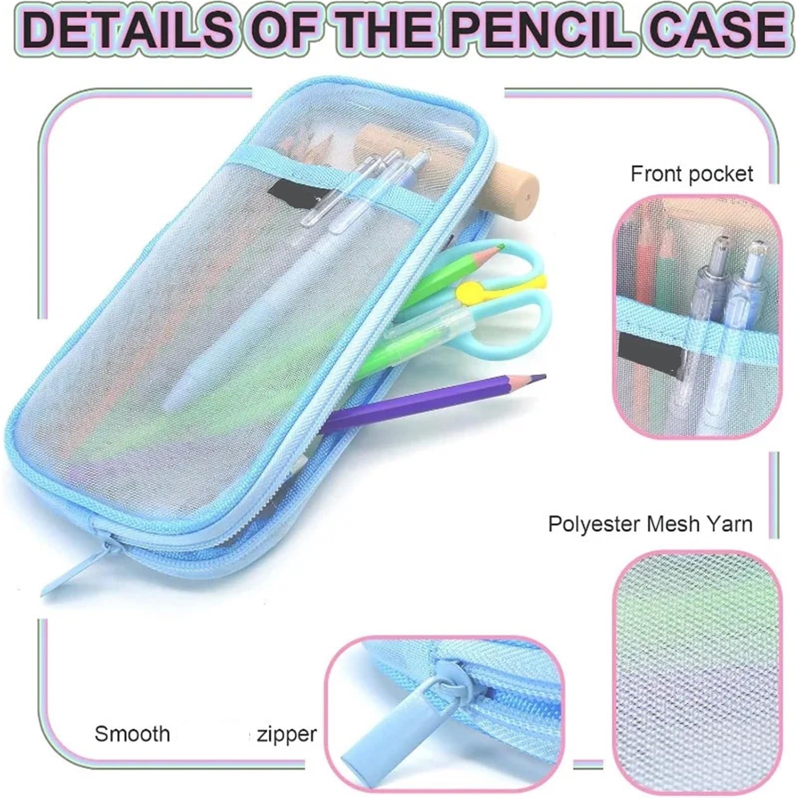 Estuche for lápices transparente de 2 piezas Para Artículos De Papelería