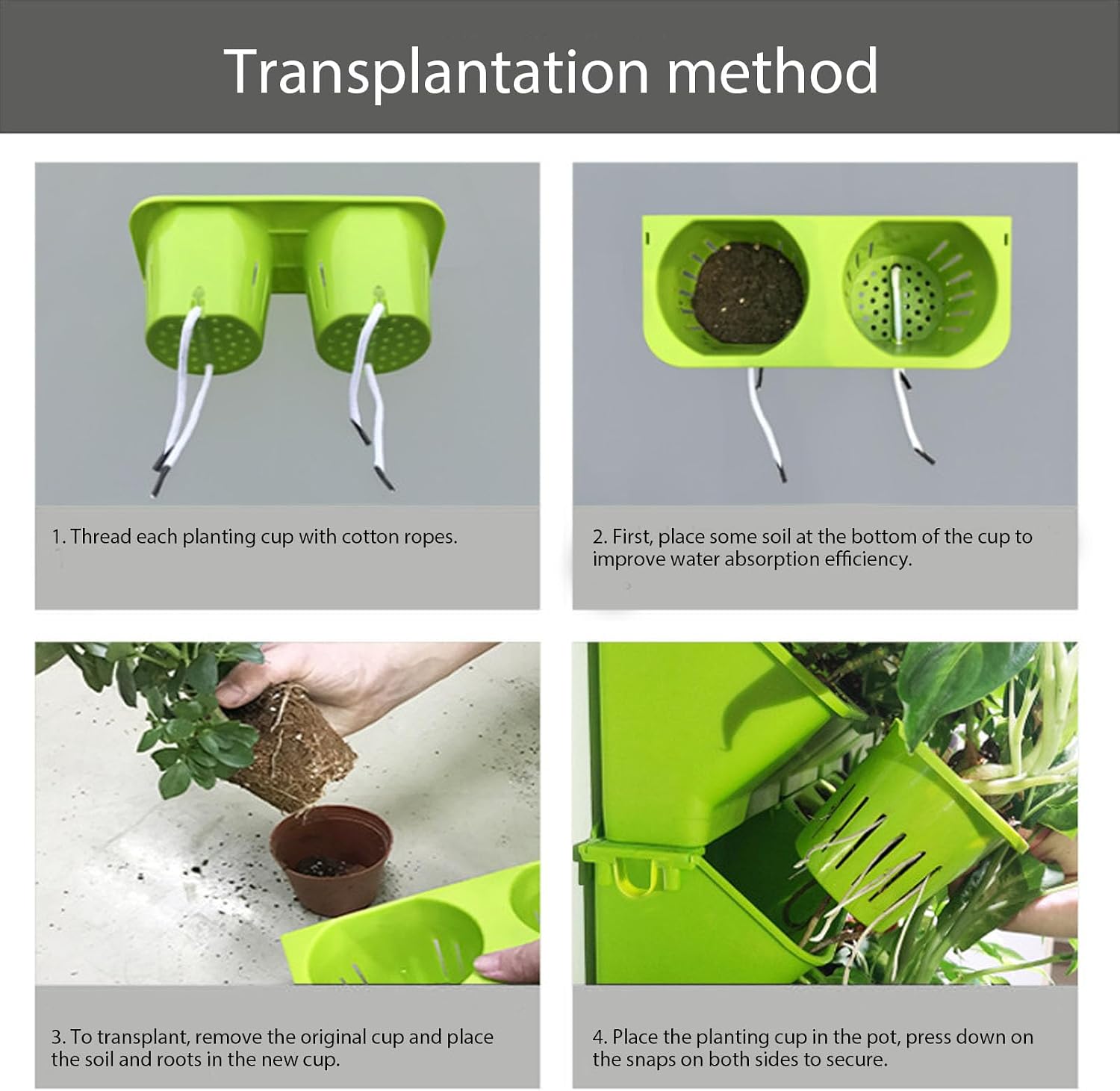 plplaaoo Hanging Planter Boxs Wall Planter for Indoor Outdoor Vertical Planter for Garden Balcony Yards Home Decor (Light Green)