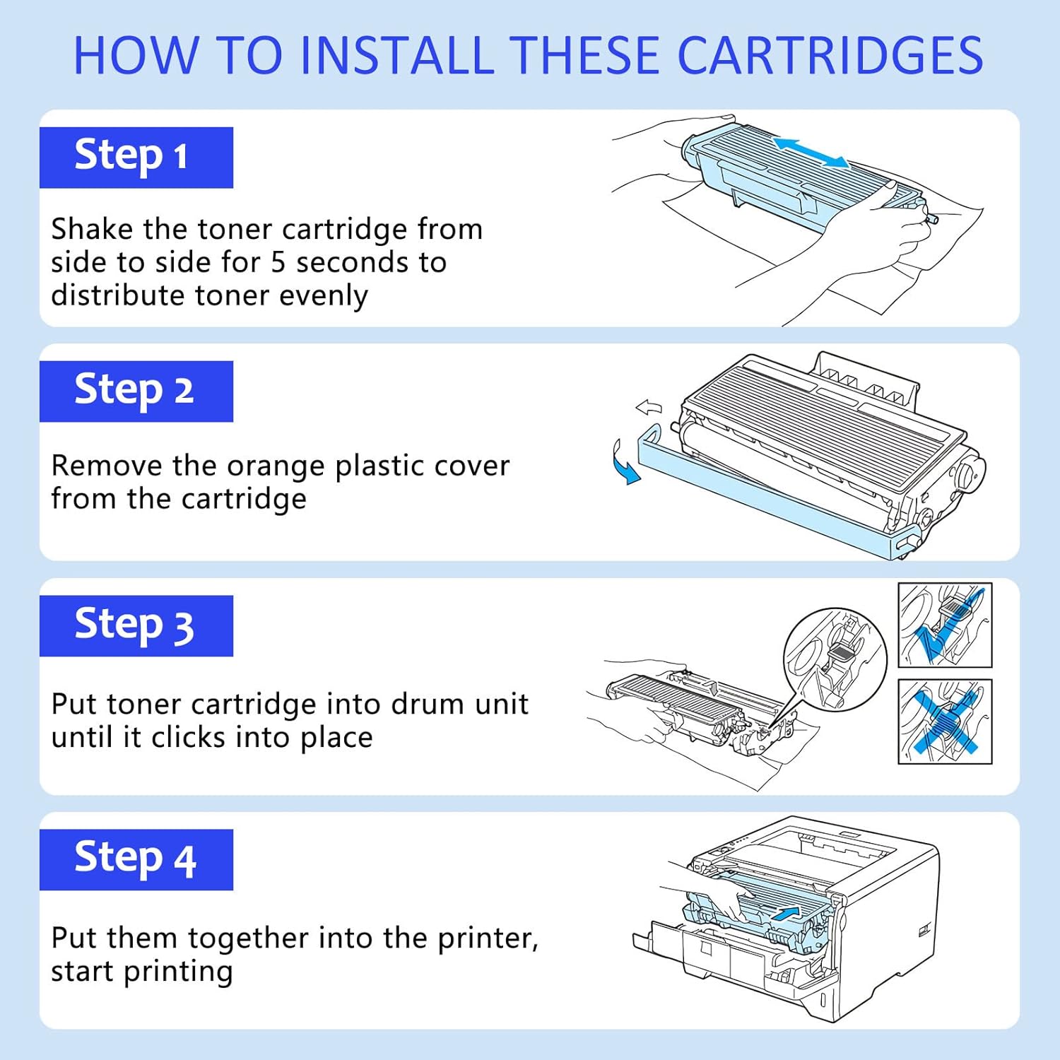 High Capacity Compatible for Brother Toner Cartridge Replacement for TN-1000 TN1000 use in DCP-1510 DCP-1612W HL-1110 HL-1112W HL-1210 MFC1810 MFC1910 MFC1910W Laser Printer - Black,2-Pack