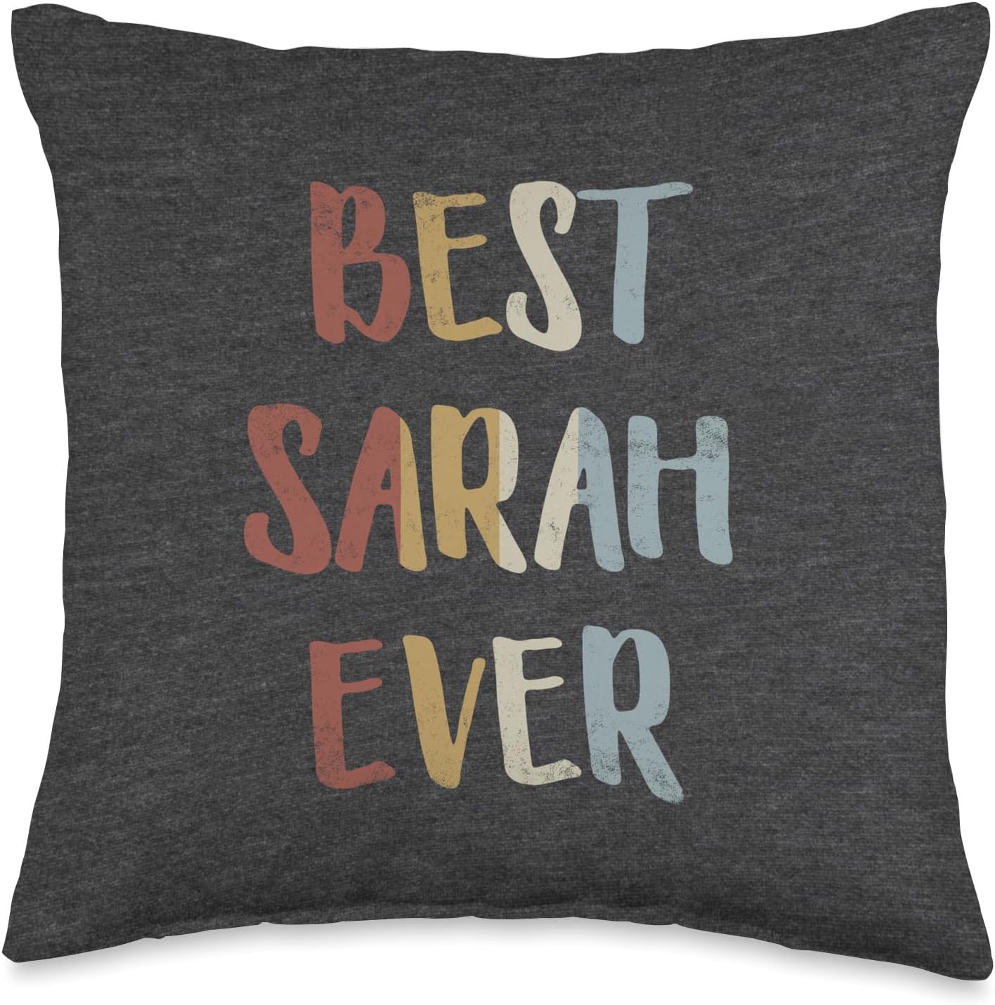 Best Sarah Ever Retro Vintage Name Gift Dark Heather Gray Throw Pillow