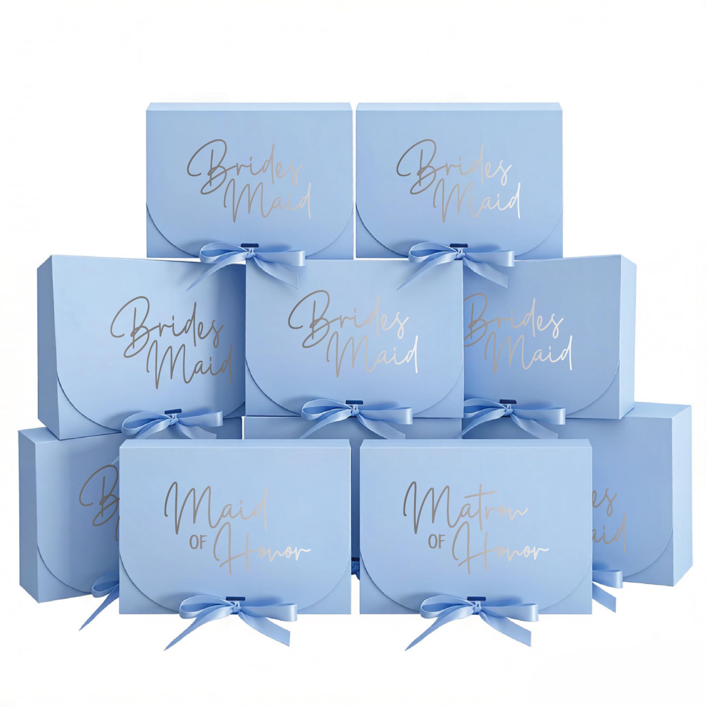 PartyGifts&beyond Confezione da 10 scatole regalo per damigella d'onore, scatole per proposte di damigella d'onore, scatola regalo per damigella d'onore (BM-azzurro)